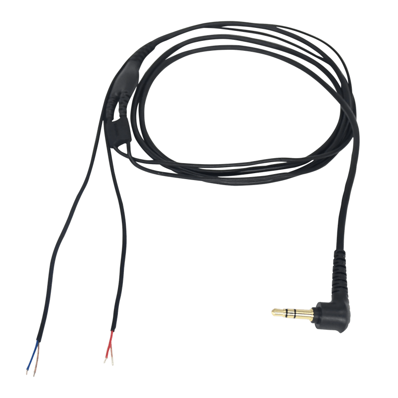 Earphone Cable, Black DC3.5 to Tinned